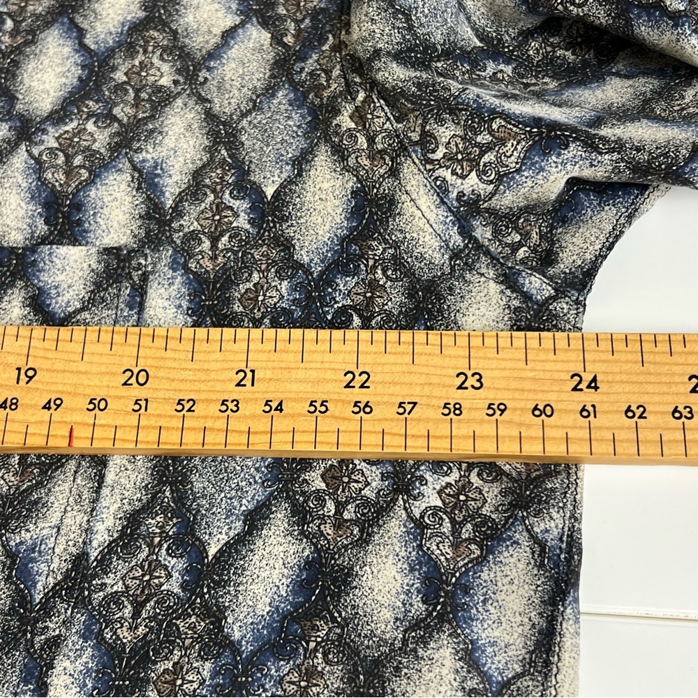 Vintage COLORE ITALIA 100% Silk Geometric Diamond Print Shirt - Mens medium - Picture 5 of 6